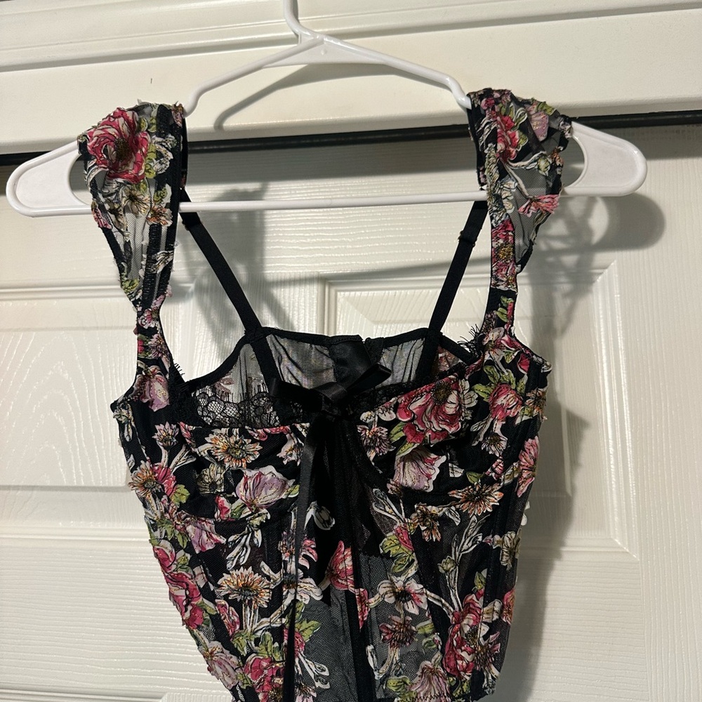Victoria's Secret Black Floral Top